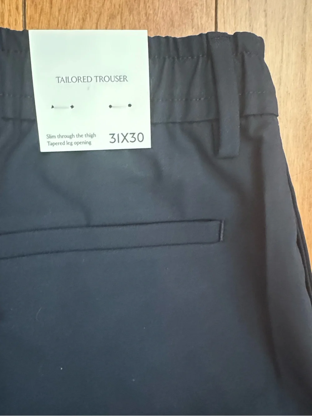 Banana Republic mens navy tailored stretch dress trousers size 31x30.
